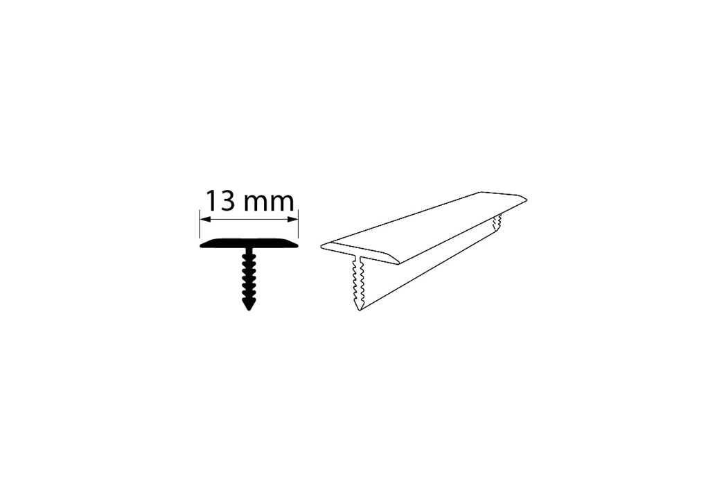 RÉZ T 13mm profil polírozott sárgaréz 2,5M Cezar