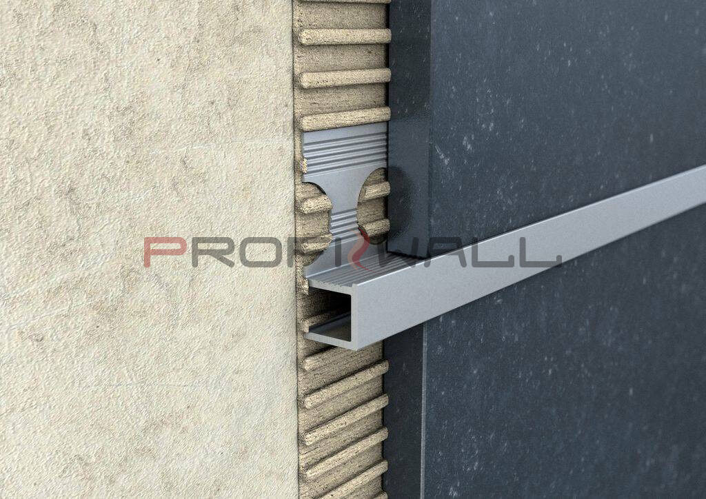 ALU univerzális négyzet profil 10mm elox ezüst 2,5M ProfiWall