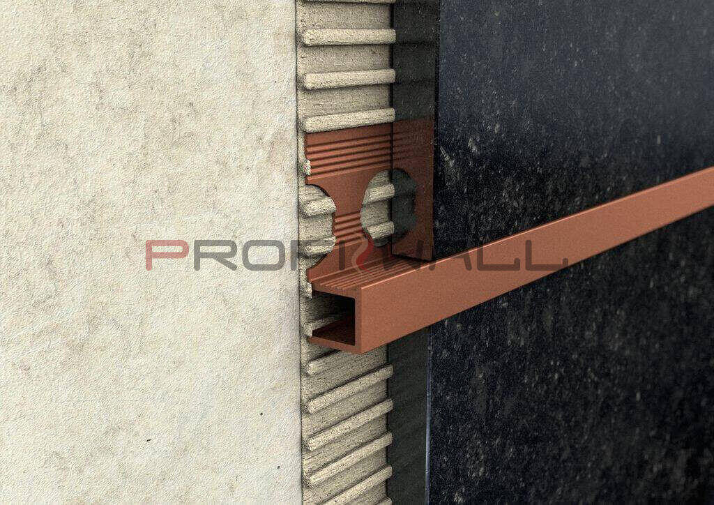 ALU univerzális négyzet profil 10mm elox rozé arany 2,5M ProfiWall