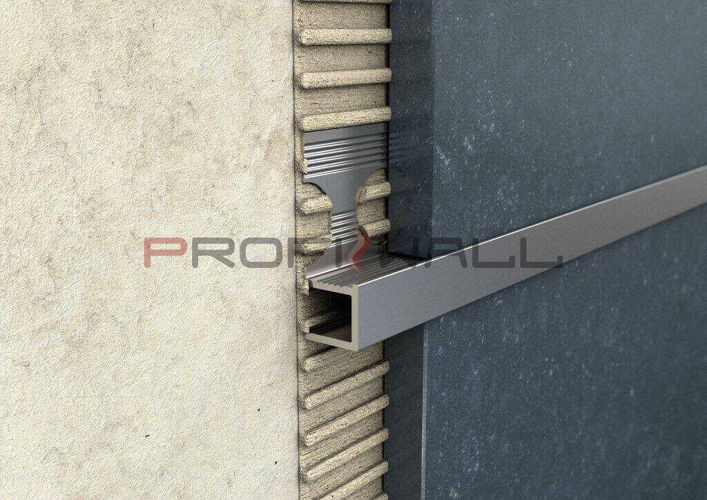 ALU univerzális négyzet profil 10mm elox titán 2,5M ProfiWall